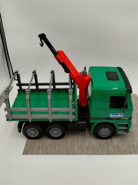 Vintage Bruder Mercedes Logging Truck Green